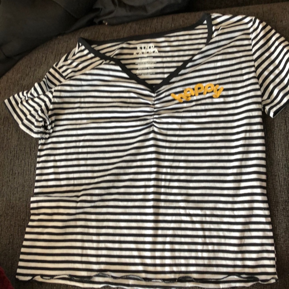 black and white striped tee